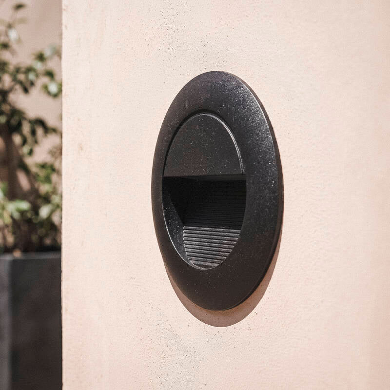 Baliza Exterior LED de 3W Encastrável em Alumínio Parede Circular Segre