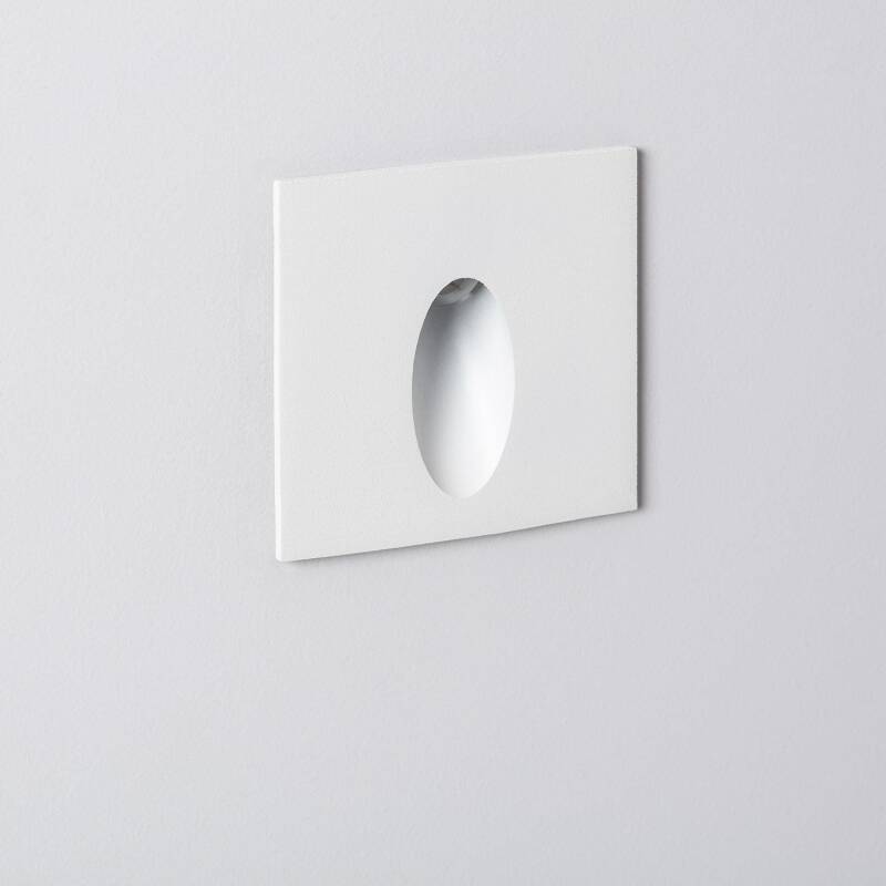 Baliza Exterior LED 3W Encastrável Parede Quadrado Oval Adam
