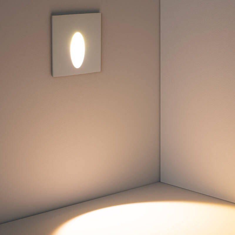 Baliza Exterior LED 3W Encastrável Parede Quadrado Oval Adam