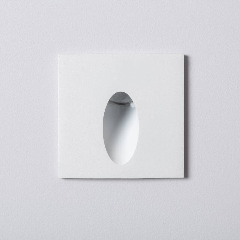 Baliza Exterior LED 3W Encastrável Parede Quadrado Oval Adam