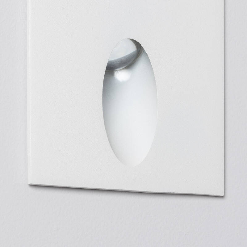 Baliza Exterior LED 3W Encastrável Parede Quadrado Oval Adam
