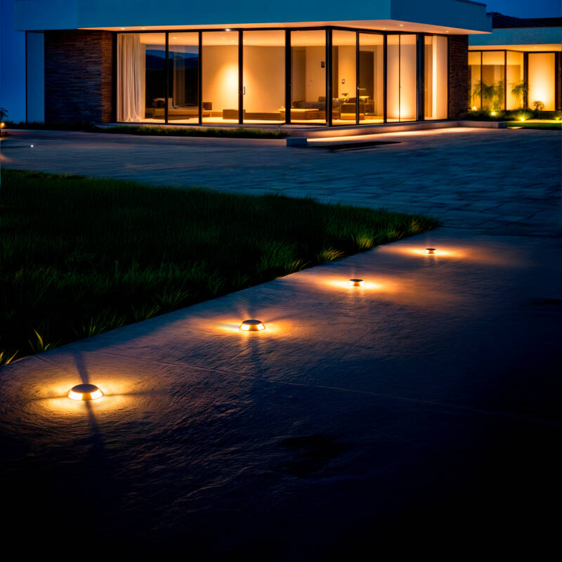 Baliza Exterior LED 3W Encastrável de Chão Gimsha 4L Preta