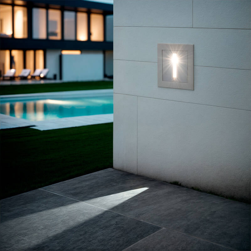 Baliza Exterior LED 3W Encastrável de Parede Branca Wabi Linear