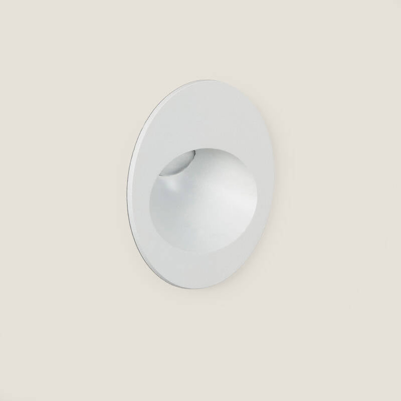 Baliza Exterior LED 3W de Embutir na Parede Circular Alumínio Branco Coney