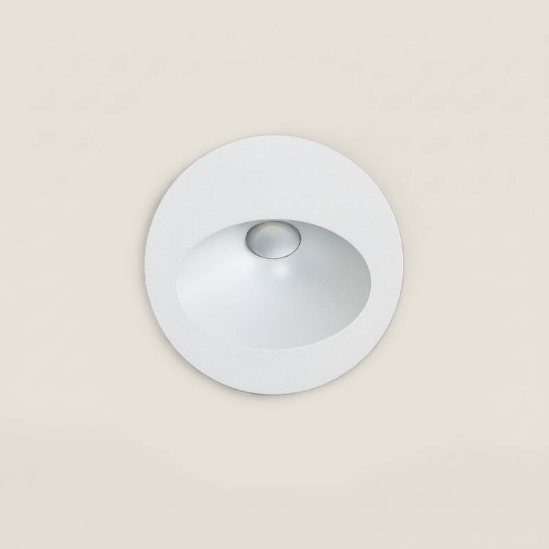 Baliza Exterior LED 3W de Embutir na Parede Circular Alumínio Branco Coney