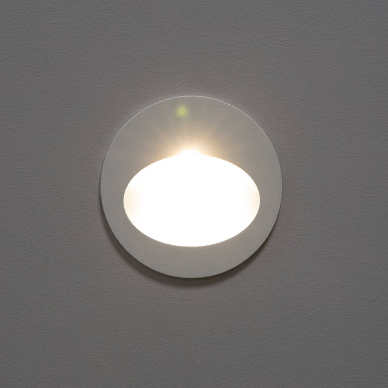 Baliza Exterior LED 3W de Embutir na Parede Circular Alumínio Branco Coney