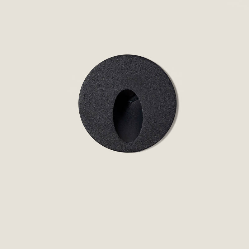 Baliza Exterior LED 3W Encastrável de Parede Circular Alumínio Cinza Boiler