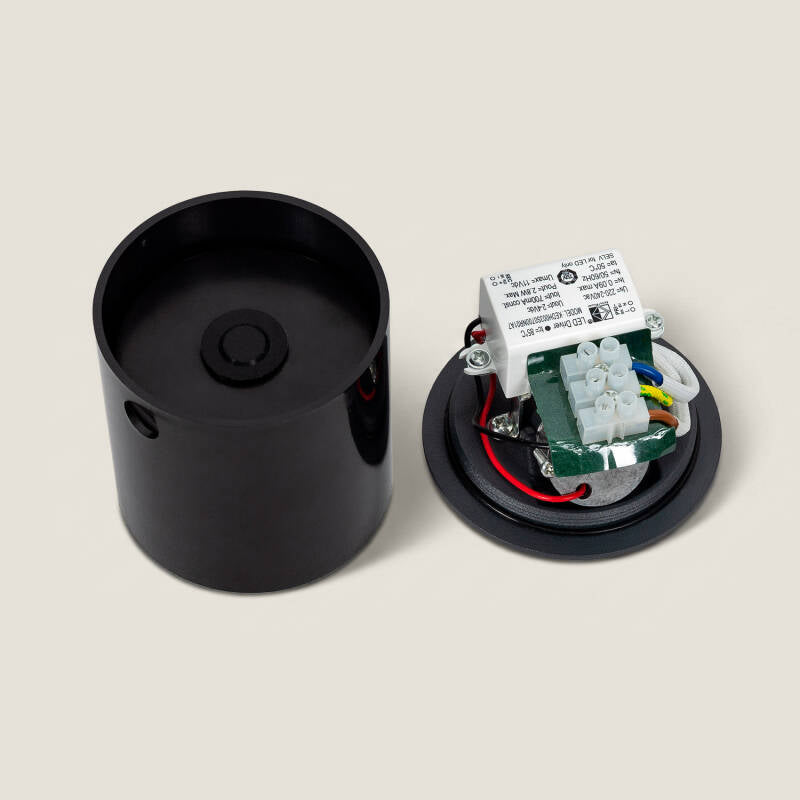 Baliza Exterior LED 3W Encastrável de Parede Circular Alumínio Cinza Boiler