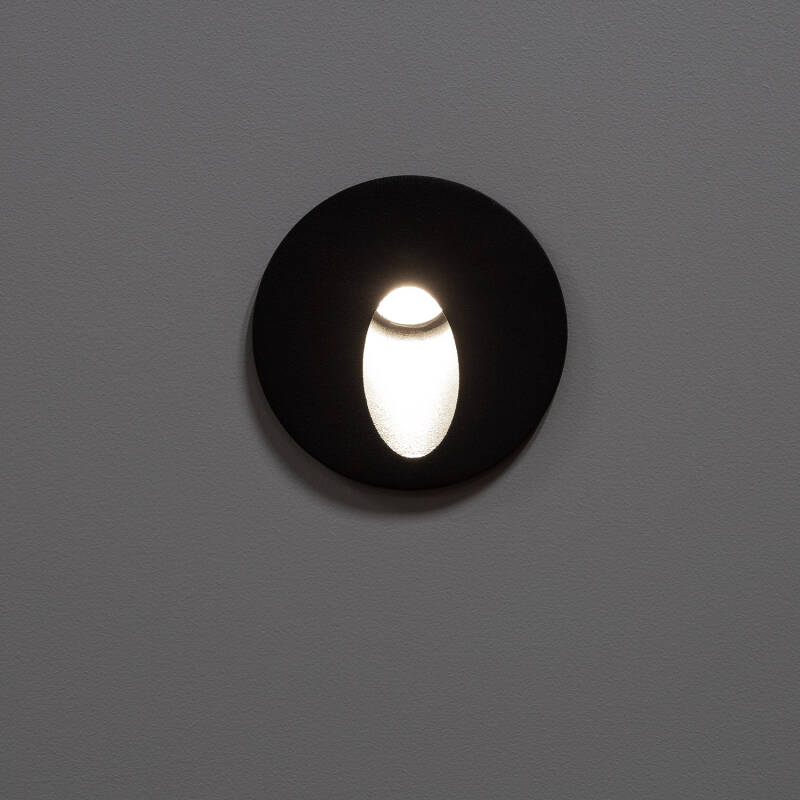 Baliza Exterior LED 3W Encastrável de Parede Circular Alumínio Cinza Boiler
