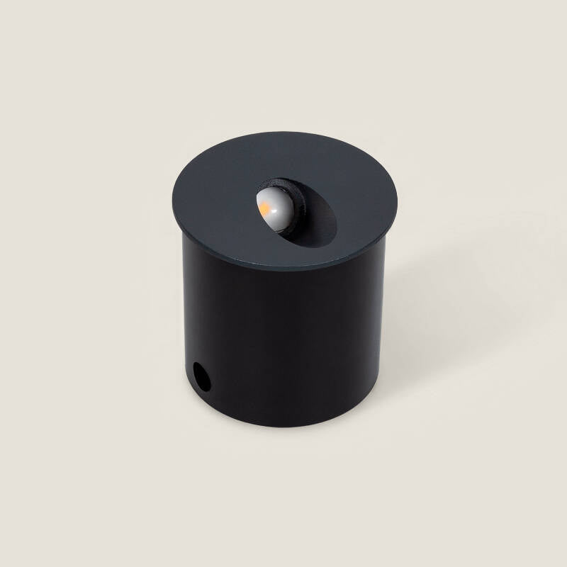 Baliza Exterior LED 3W Encastrável de Parede Circular Alumínio Cinza Boiler