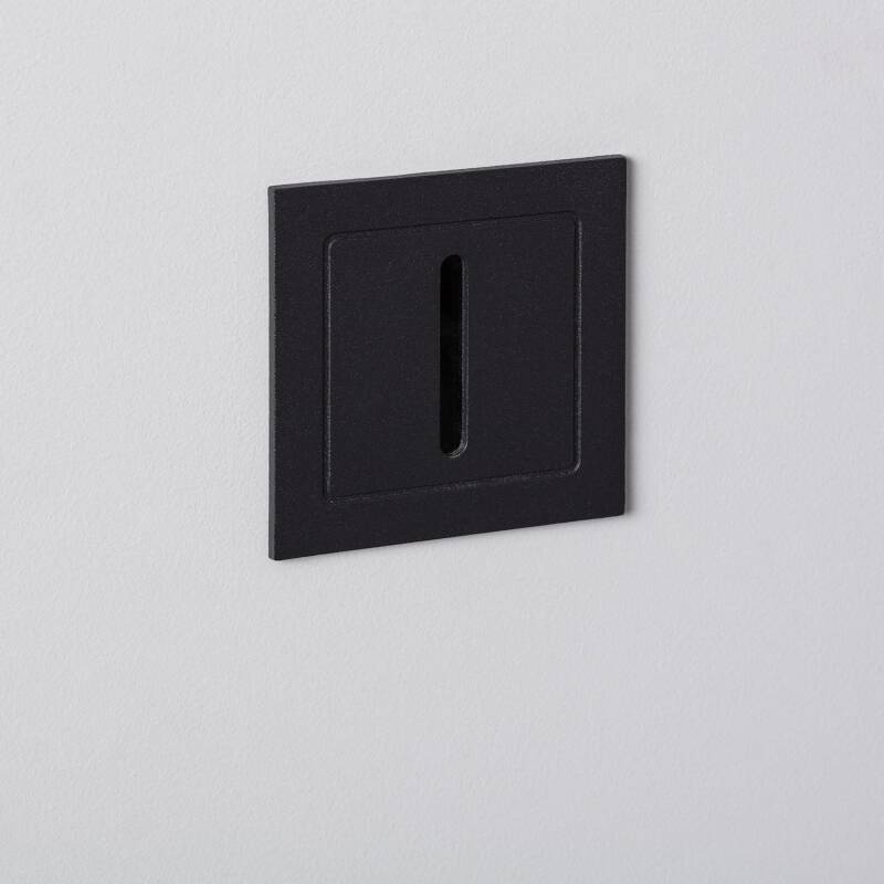 Baliza Exterior LED de 3 W, Encastrável, em Alumínio, para Parede, Preta, Linear, Wabi