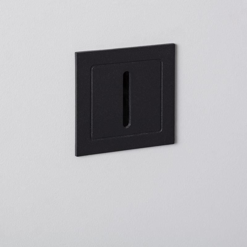 Baliza Exterior LED de 3 W, Encastrável, em Alumínio, para Parede, Preta, Linear, Wabi