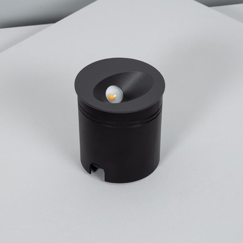 Baliza Exterior LED 3W Encastrável de Parede Circular Alumínio Cinza Coney