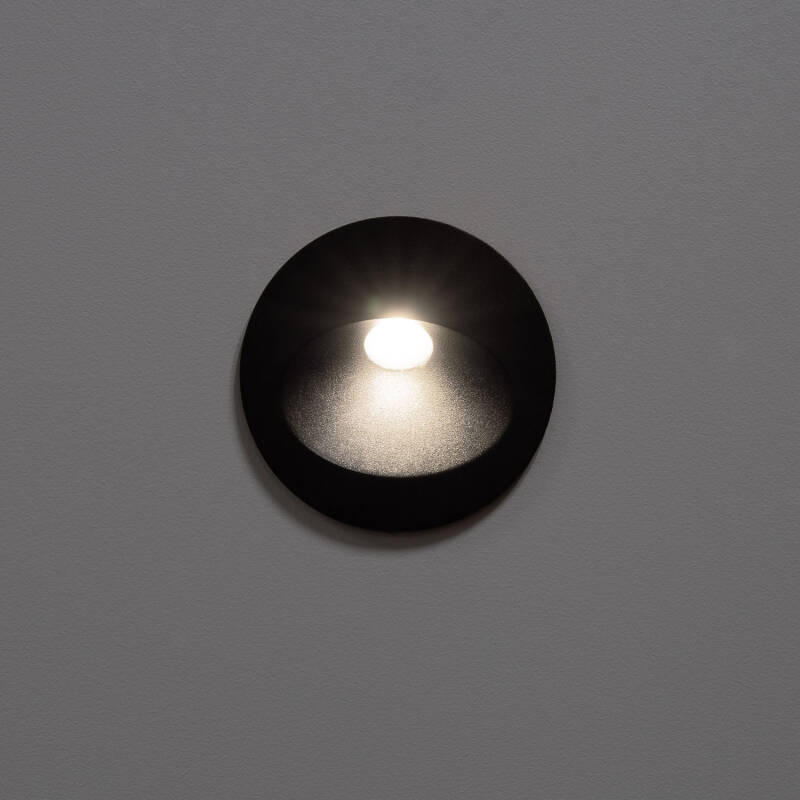 Baliza Exterior LED 3W Encastrável de Parede Circular Alumínio Cinza Coney