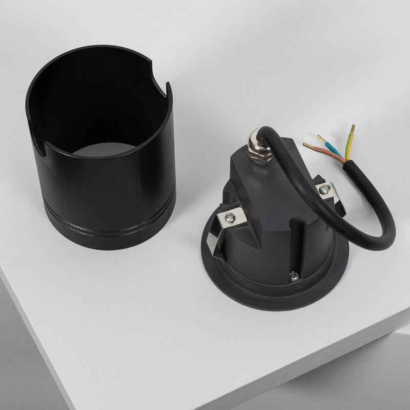 Baliza Exterior LED 3W Encastrável de Parede Circular Alumínio Cinza Coney