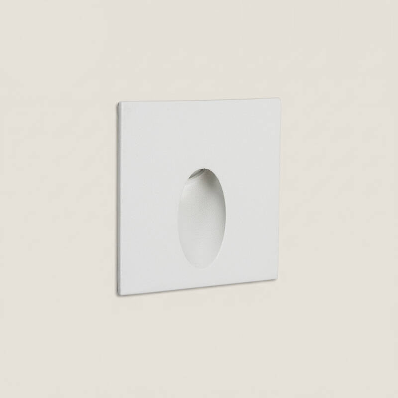 Baliza Exterior LED 3W de Encastrável de Parede Quadrado Alumínio Branco Ellis