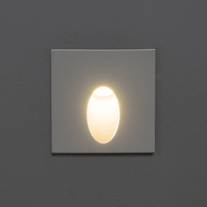 Baliza Exterior LED 3W de Encastrável de Parede Quadrado Alumínio Branco Ellis