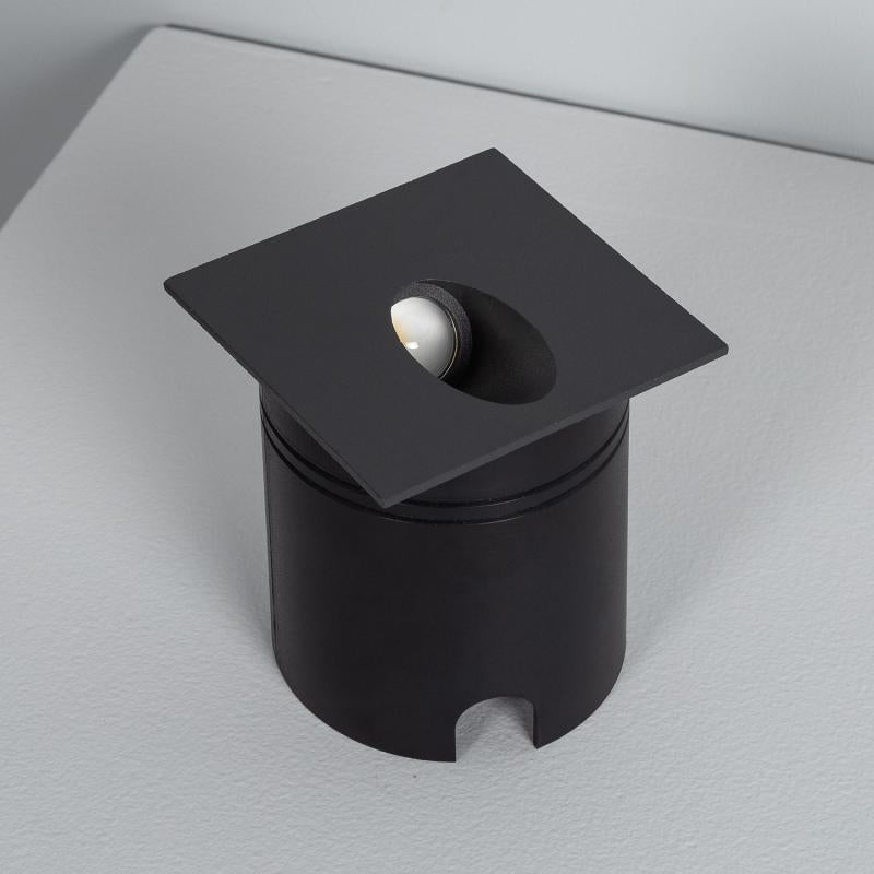 Baliza Externa LED 3W de Embutir na Parede Quadrado Alumínio Cinza Ellis