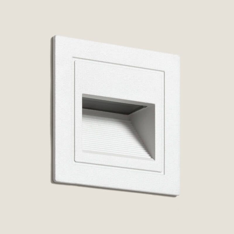 Baliza Exterior LED de 3 W, Encastrável, em Alumínio, Parede Quadrada, Olite II