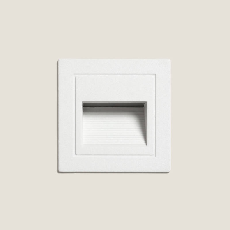 Baliza Exterior LED de 3 W, Encastrável, em Alumínio, Parede Quadrada, Olite II