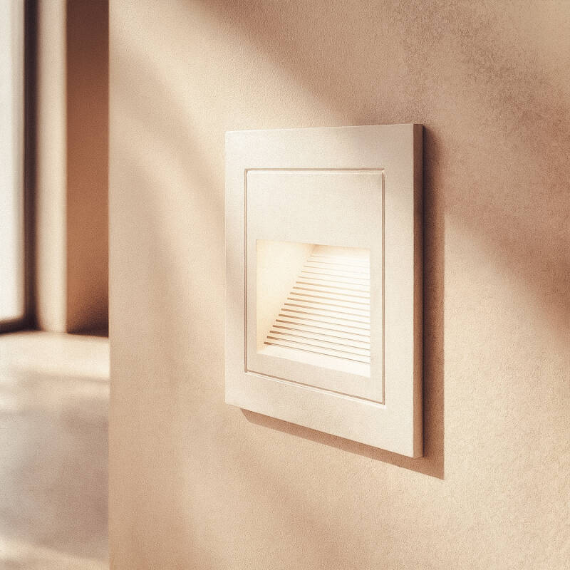 Baliza Exterior LED de 3 W, Encastrável, em Alumínio, Parede Quadrada, Olite II