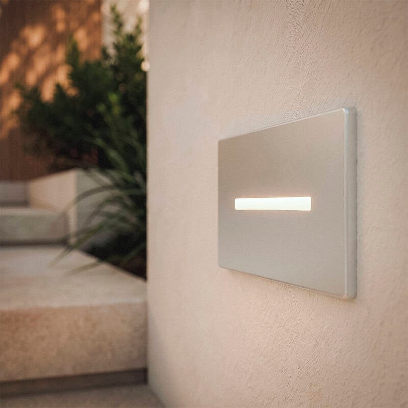 Baliza Exterior LED 3 W em Aço Inoxidável, para Encastrar na Parede, Wabi Linear