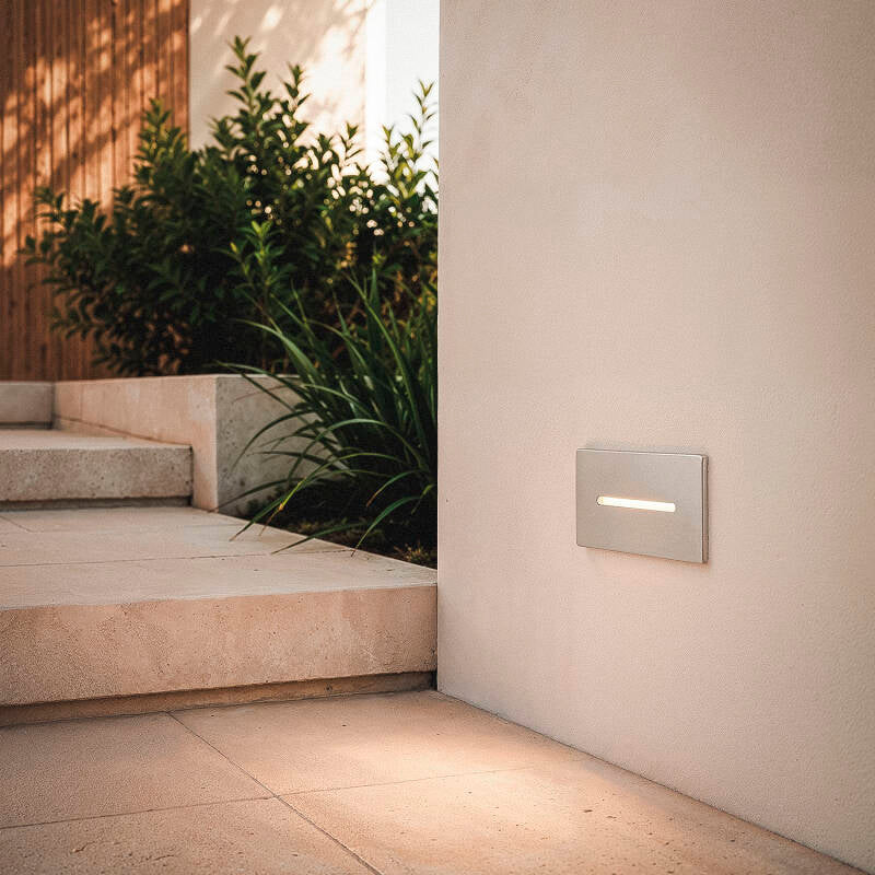 Baliza Exterior LED 3 W em Aço Inoxidável, para Encastrar na Parede, Wabi Linear