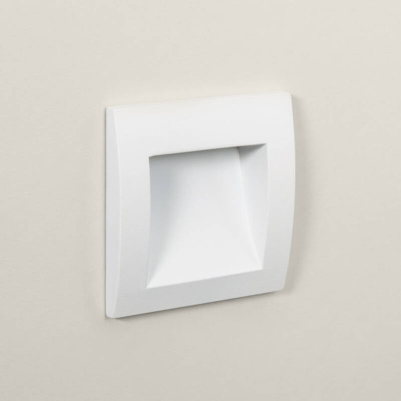 Baliza de Exterior LED 4W de Embutir na Parede Quadrada Alumínio Branco Leif