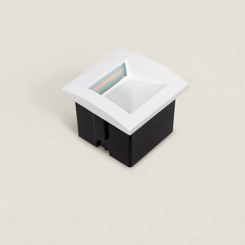 Baliza de Exterior LED 4W de Embutir na Parede Quadrada Alumínio Branco Leif