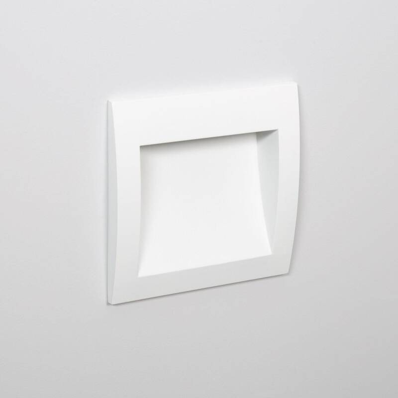 Baliza Exterior LED de 4 W, Embutida de Parede, Quadrada, em Alumínio Branco Natt