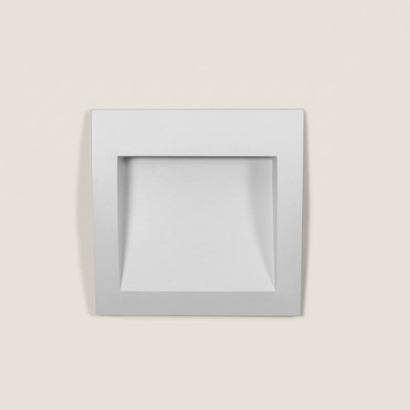 Baliza Exterior LED de 4 W, Embutida de Parede, Quadrada, em Alumínio Branco Natt