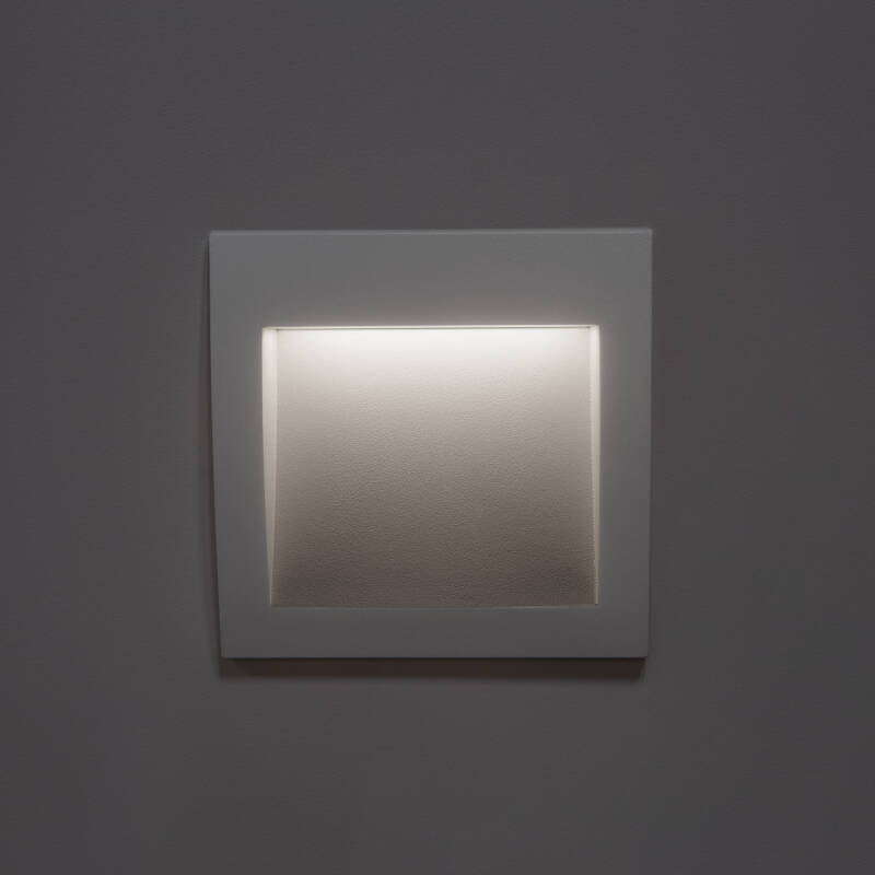 Baliza Exterior LED de 4 W, Embutida de Parede, Quadrada, em Alumínio Branco Natt
