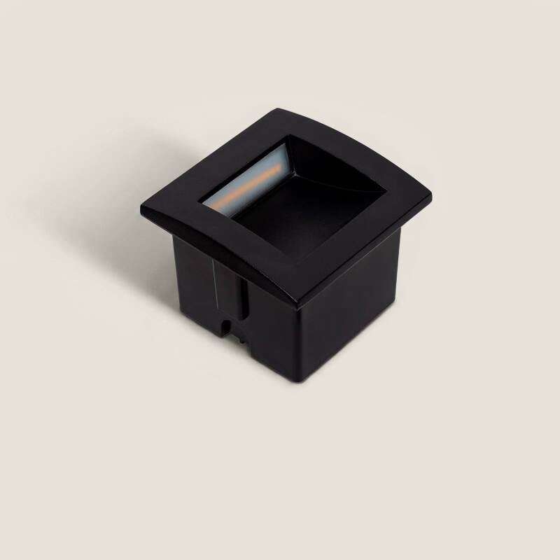 Baliza Exterior LED 4W, Encastrável, em Alumínio, para Parede, Quadrada, Preta, Leif