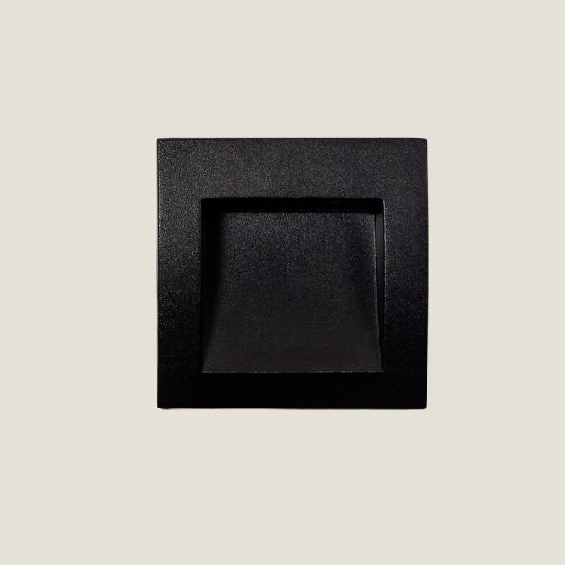 Baliza Exterior LED 4W, Encastrável, em Alumínio, para Parede, Quadrada, Preta, Leif