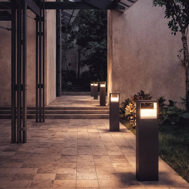 Baliza Exterior LED 9W Superfície de Pé 50cm Alumínio Sheffield