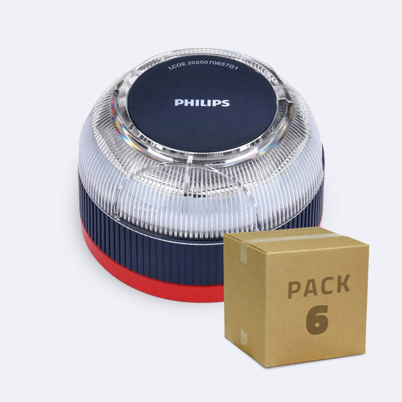 Baliza V16 Homologada DGT 3.0 PACK 6 x 28,49 € unidade com Geolocalização - Luz de Emergência Obrigatória 2026 PHILIPS