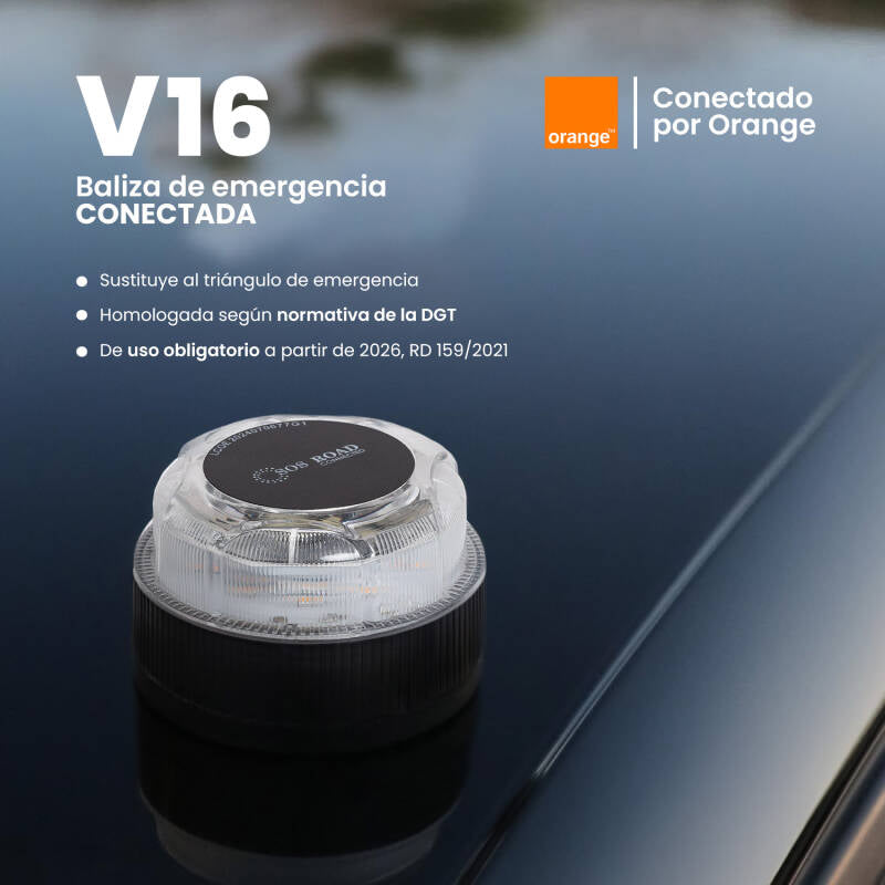 Baliza V16 Homologada DGT Geolocalização obrigatória em 2026 Road IoT