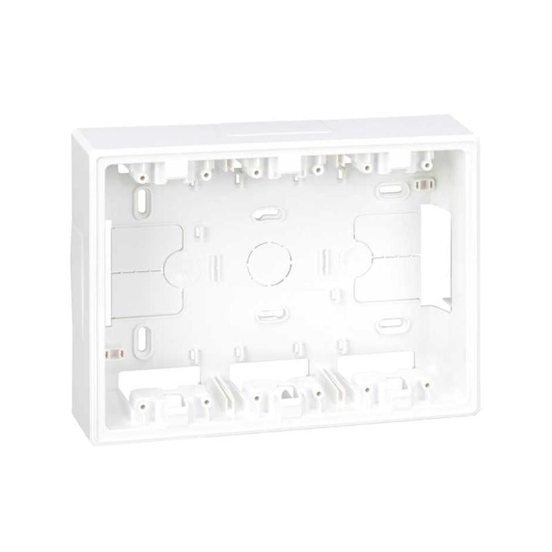 Base de caixa de parede de superfície para 3 elementos duplos branco SIMON 500 Cima 51050003-030