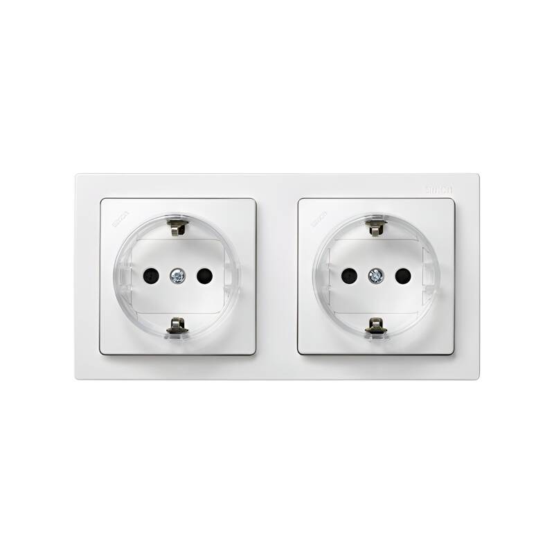 Base de Tomada Dupla Schuko Monoblock com Dispositivo de Segurança SIMON 73 LOFT 73433