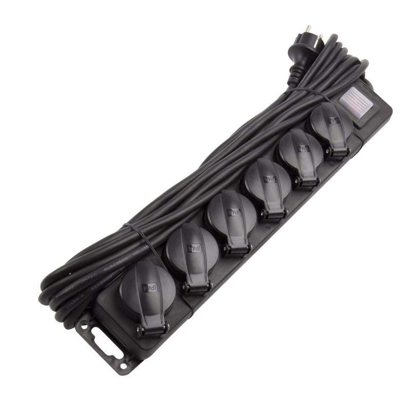 Base Múltipla 6 Tomadas Schuko Tipo F IP44 10m
