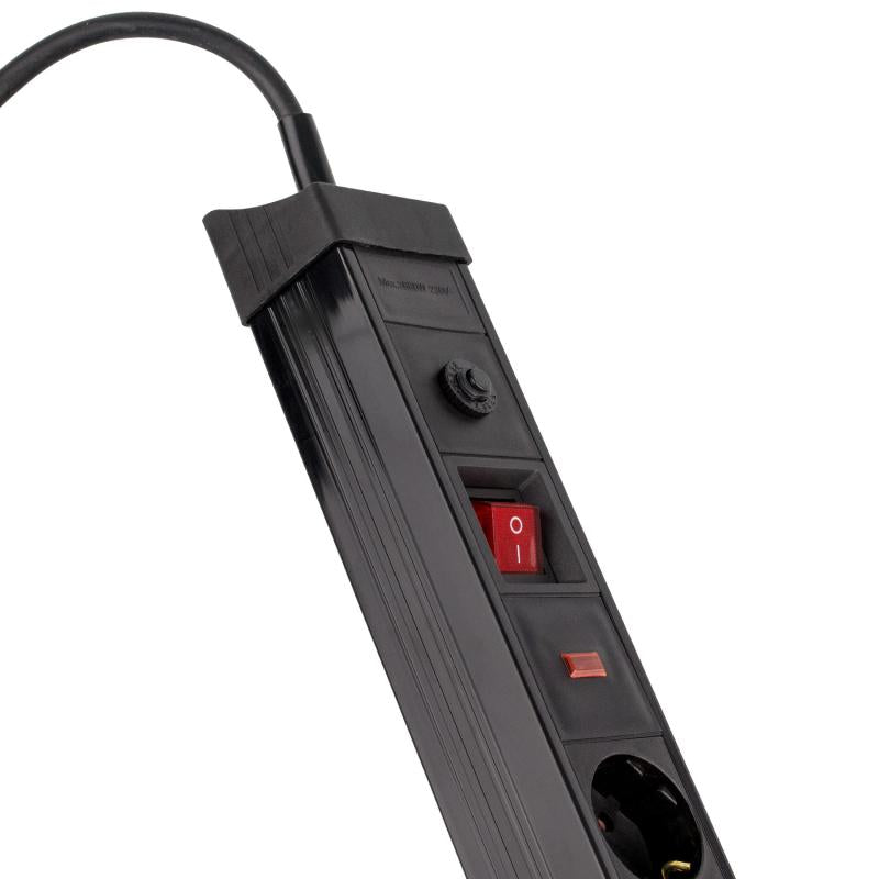 Base Múltipla 6 Tomadas Tipo F Schuko Protetor Sobretensões + 2 Tomadas Tipo C + 2 USB 5m