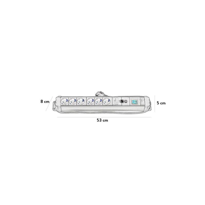Base Múltipla Extrapower 6 Tomadas Tipo F Schuko 1.5m SIMON BM539218