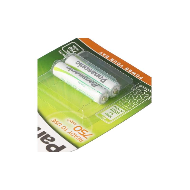 Bateria 2 Pilhas Recarregáveis para Telefones Sem Fio 1.5V AAA PANASONIC HHR-4MVE/2BD