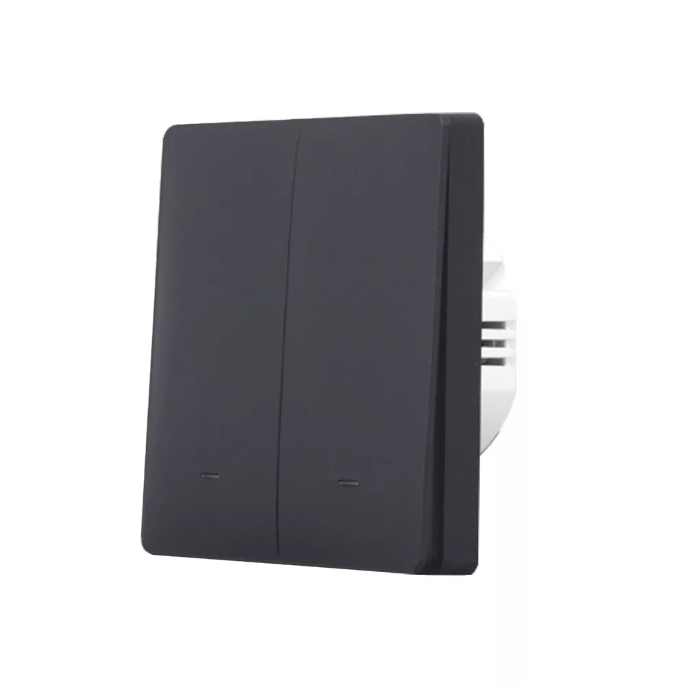 SmartWise B62 UNI Wi-Fi + eWeLink-Remote, 2-gang smart parede switch, universial wiring, physical push-button, preto