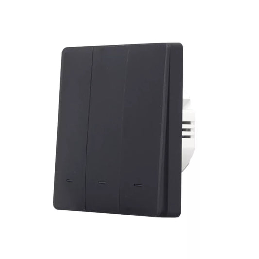 SmartWise B63 UNI Wi-Fi + eWeLink-Remote, 3-gang smart parede switch, universial wiring, physical push-button, preto