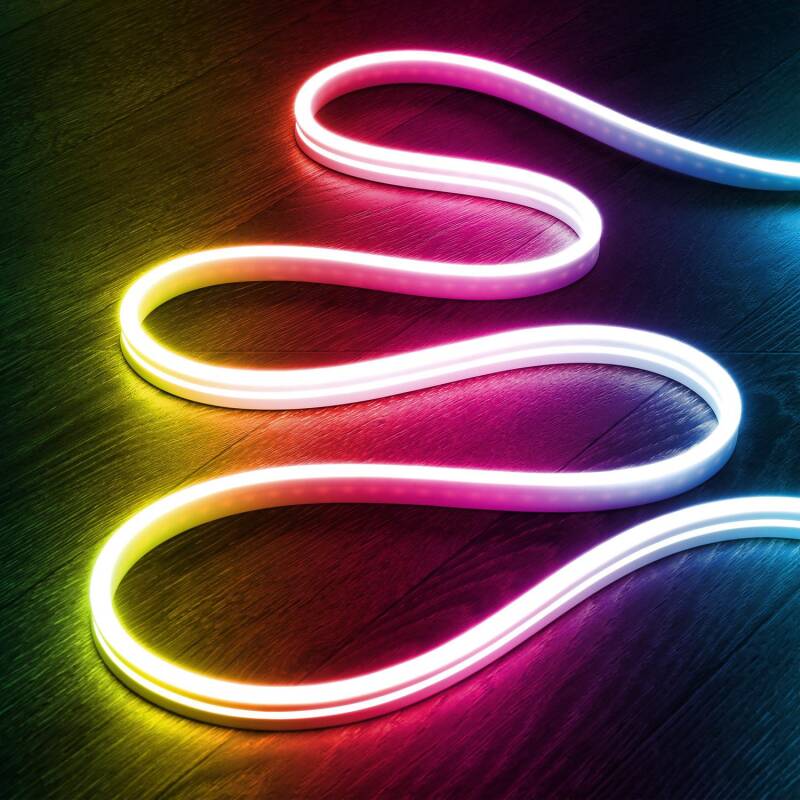 Fita LED Neon 24V RGB 9.5W/m ROLO 50m Corte 5cm IP65