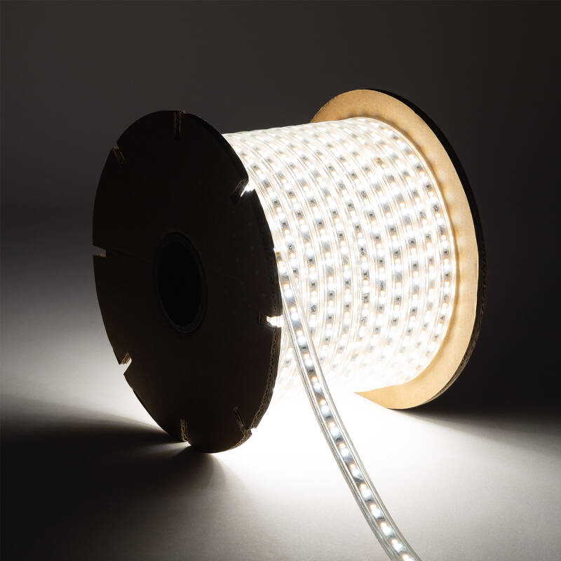 Fita LED CCT 220V 120 LED/m ROLO 50m 10W/m 900lm/m Largura 14mm Corte 100cm IP65