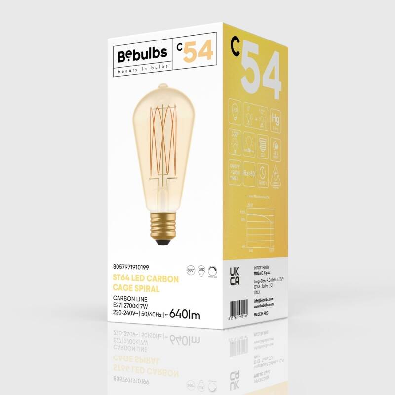 Lâmpada Filamento LED E27 7W 640 lm ST64 Regulável Creative-Cables BB-C54