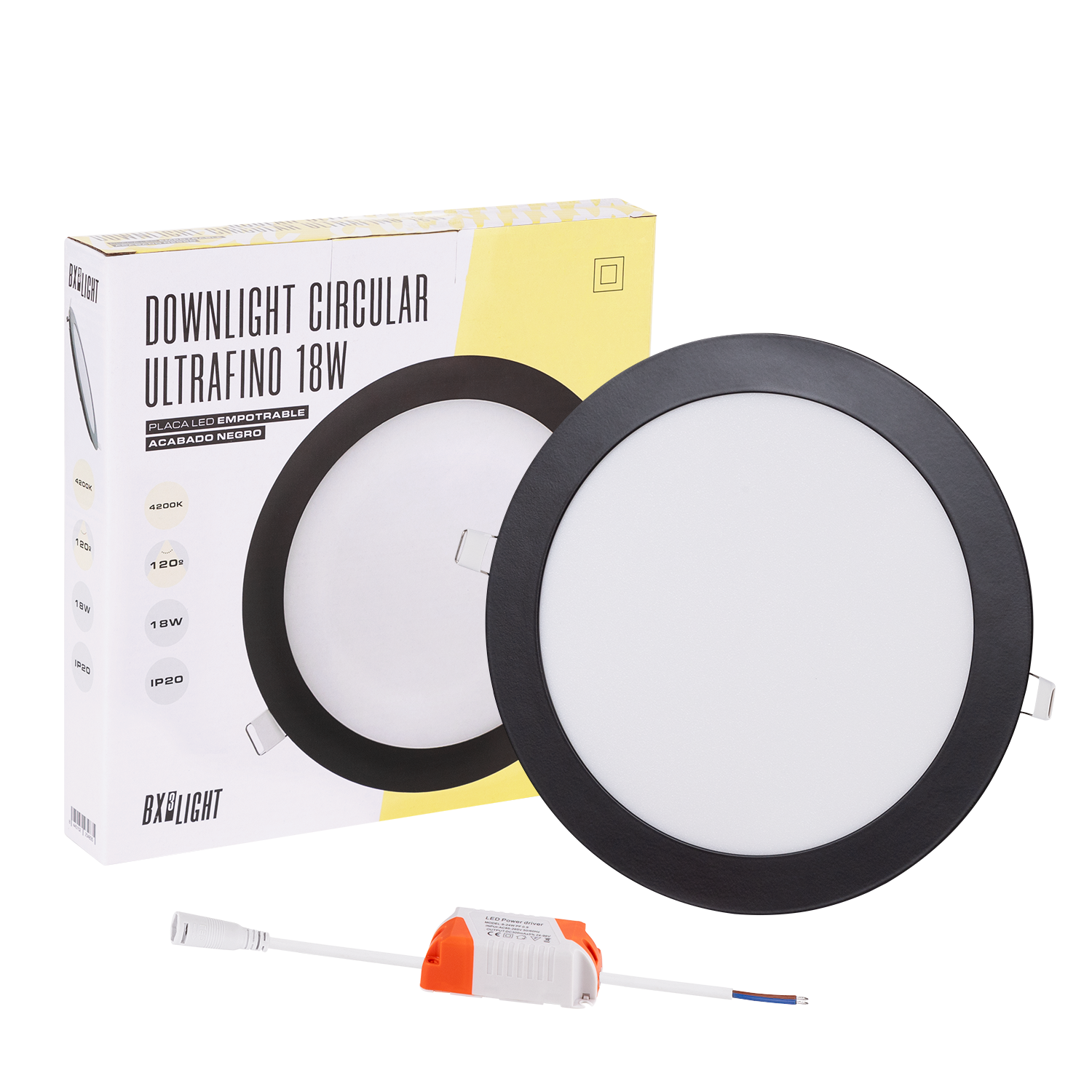 Placa LED 18W 1380Lm 4200ºK Circular 40.000H