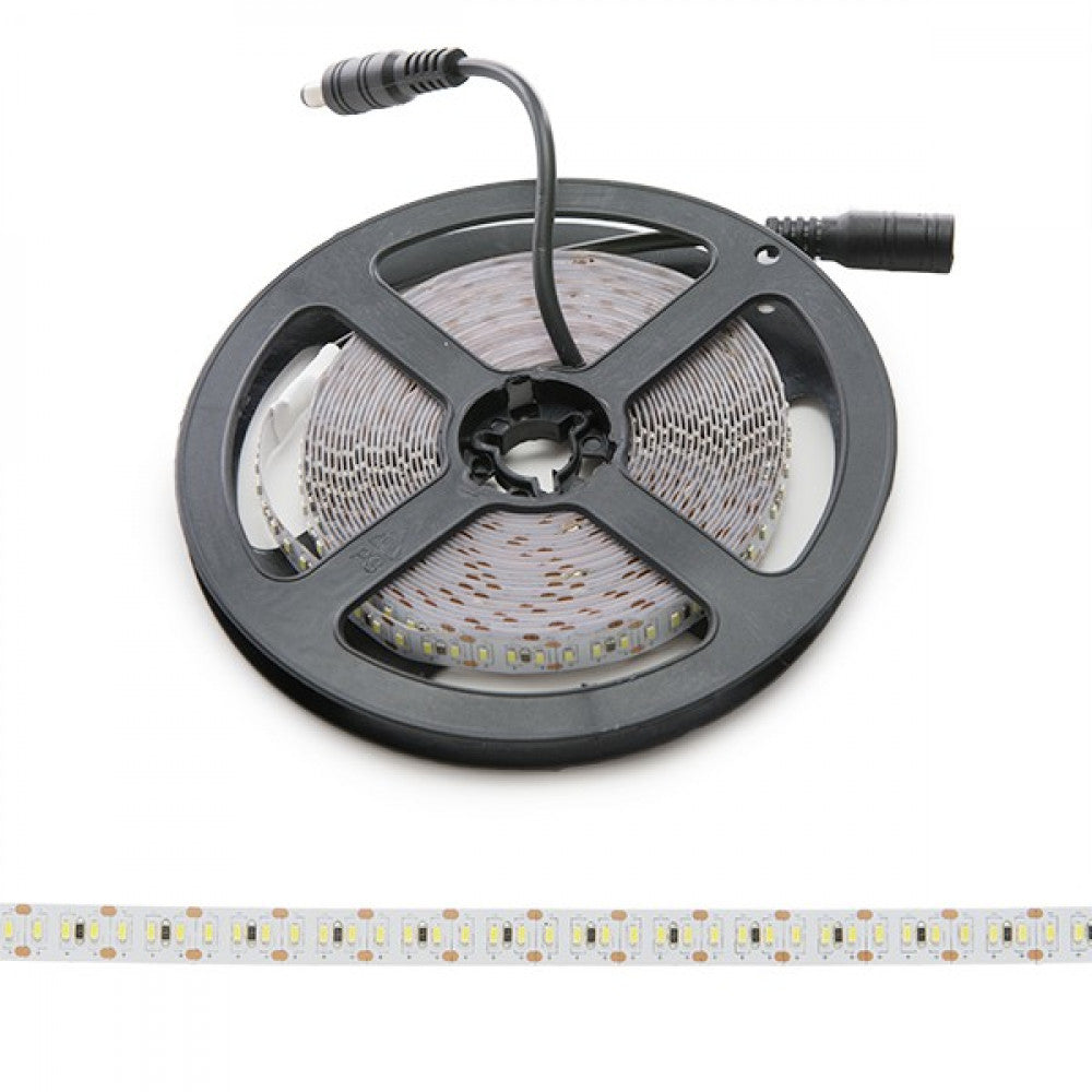 Faixa de 204 LEDs/M 60W 5.000Lm CRI85 6000ºK SMD3014 12VDC IP20 x5M 40.000H-Branco Frio
